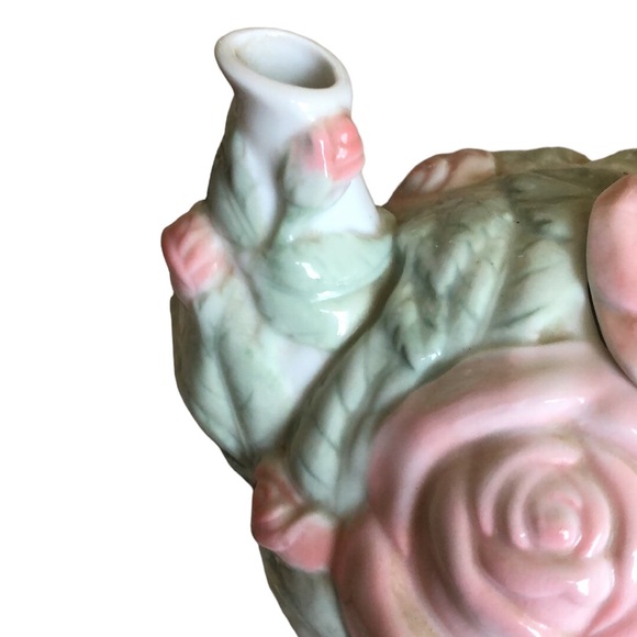 Avon rose cherubs porcelain teapot & 4  matching cups set girls tea party - Picture 5 of 13